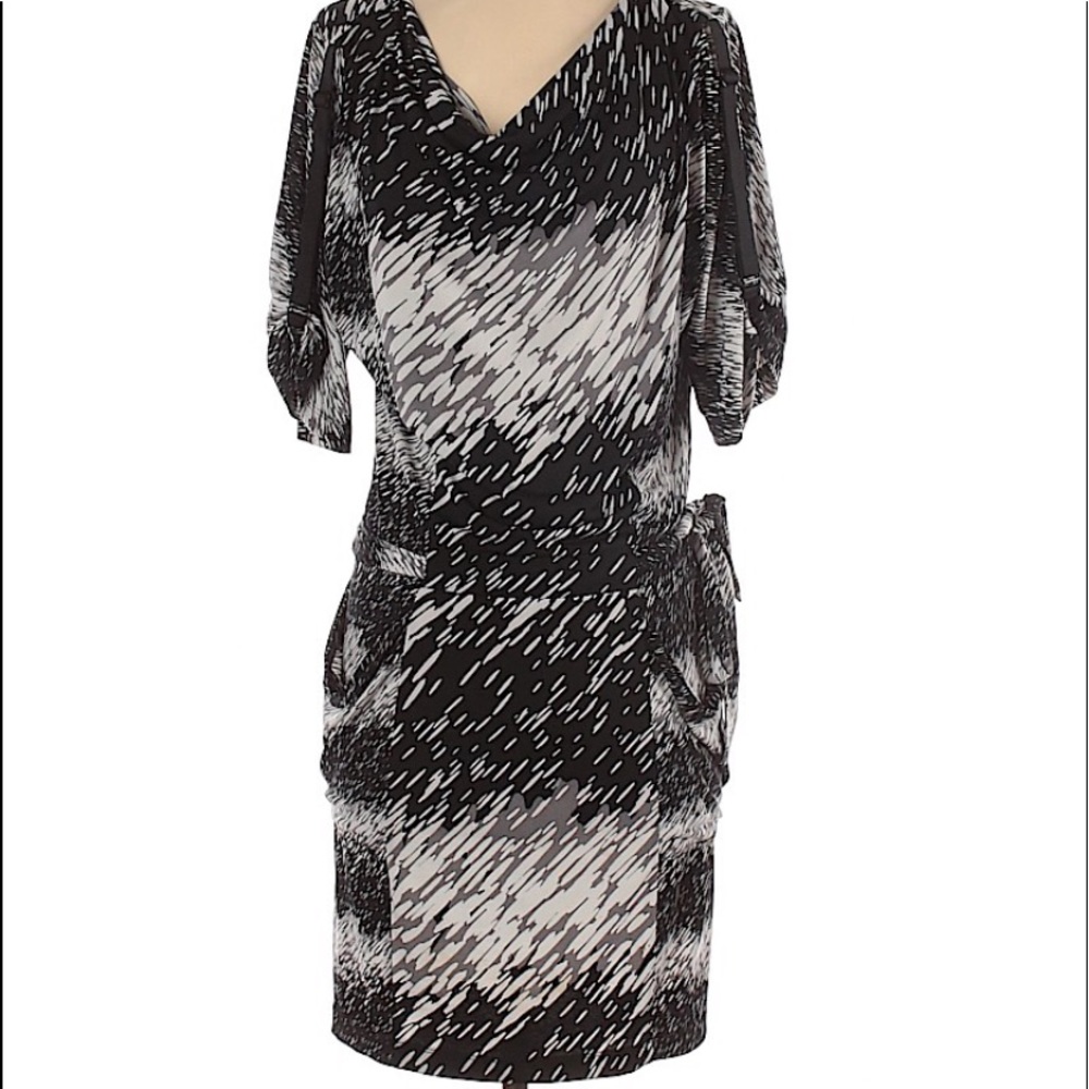 BCBGMAXAZRIA  black and gray casual dress size small